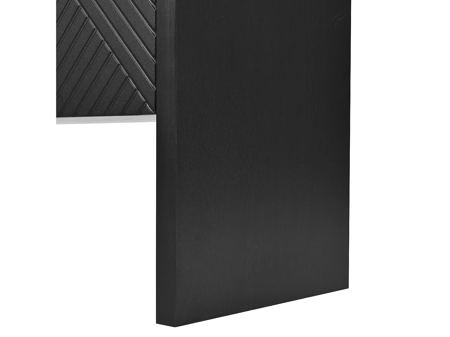 Buffet noir, 140x75x35 cm, avec 2 compartiments ouverts et 4 portes, pour salons et couloirs