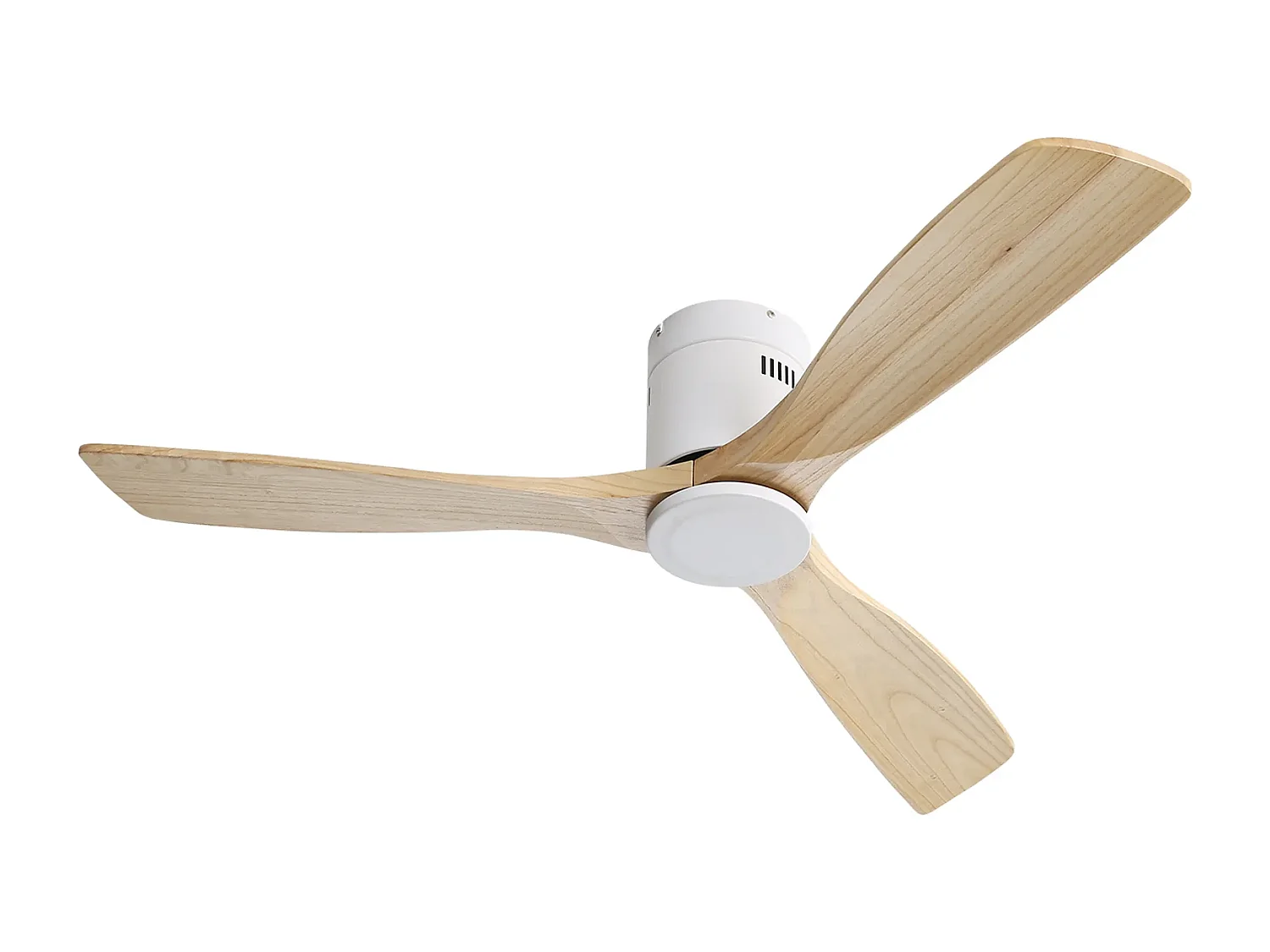 Moderner Deckenventilator aus Holz – 132 cm (52 ​​Zoll) mit 3 Flügeln – Leiser, umkehrbarer Gleichstrommotor – Für das Wohnzimmer