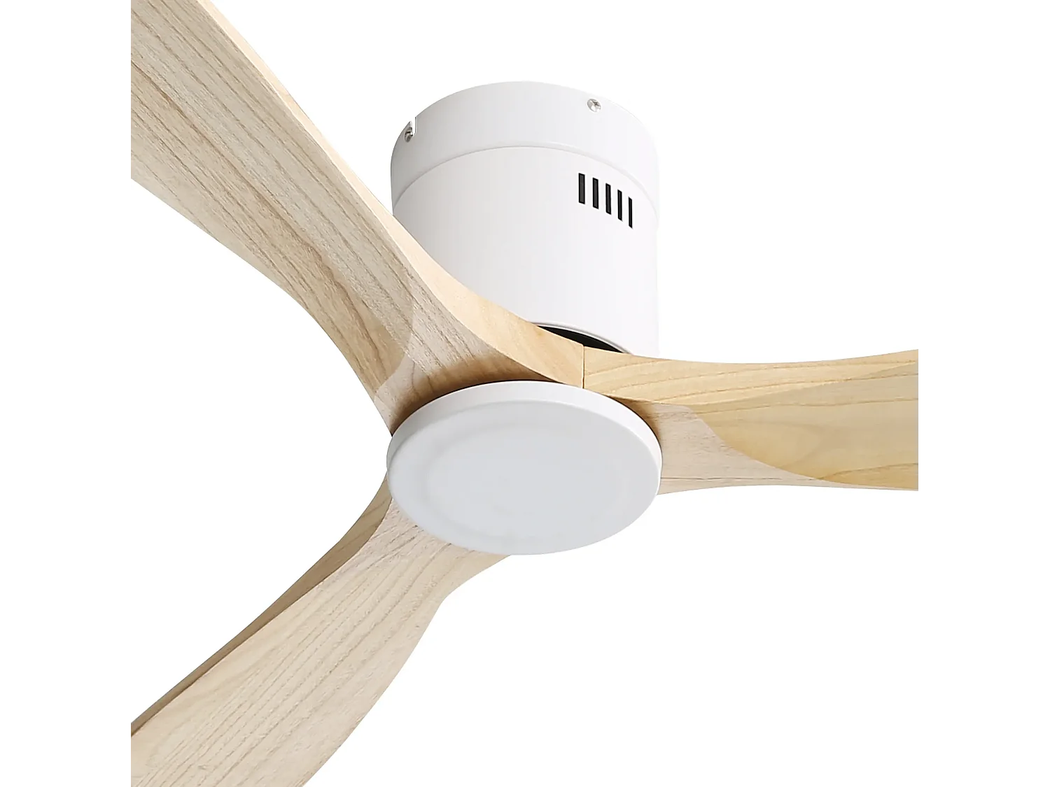 Ventilateur de plafond moderne en bois - 132 cm à 3 pales - Moteur CC réversible silencieux - Pour salon