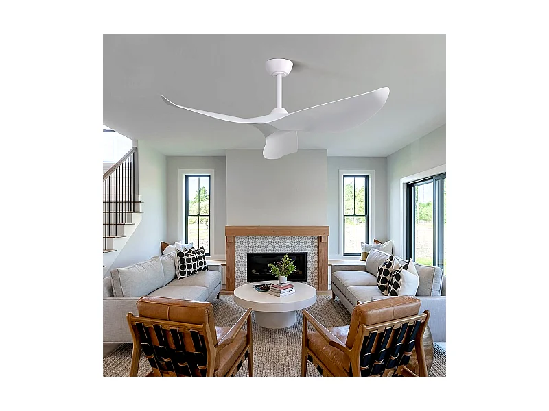 52" Deckenventilator - Mit 6-stufiger Fernbedienung - 3 ABS-Flügel - Weiß