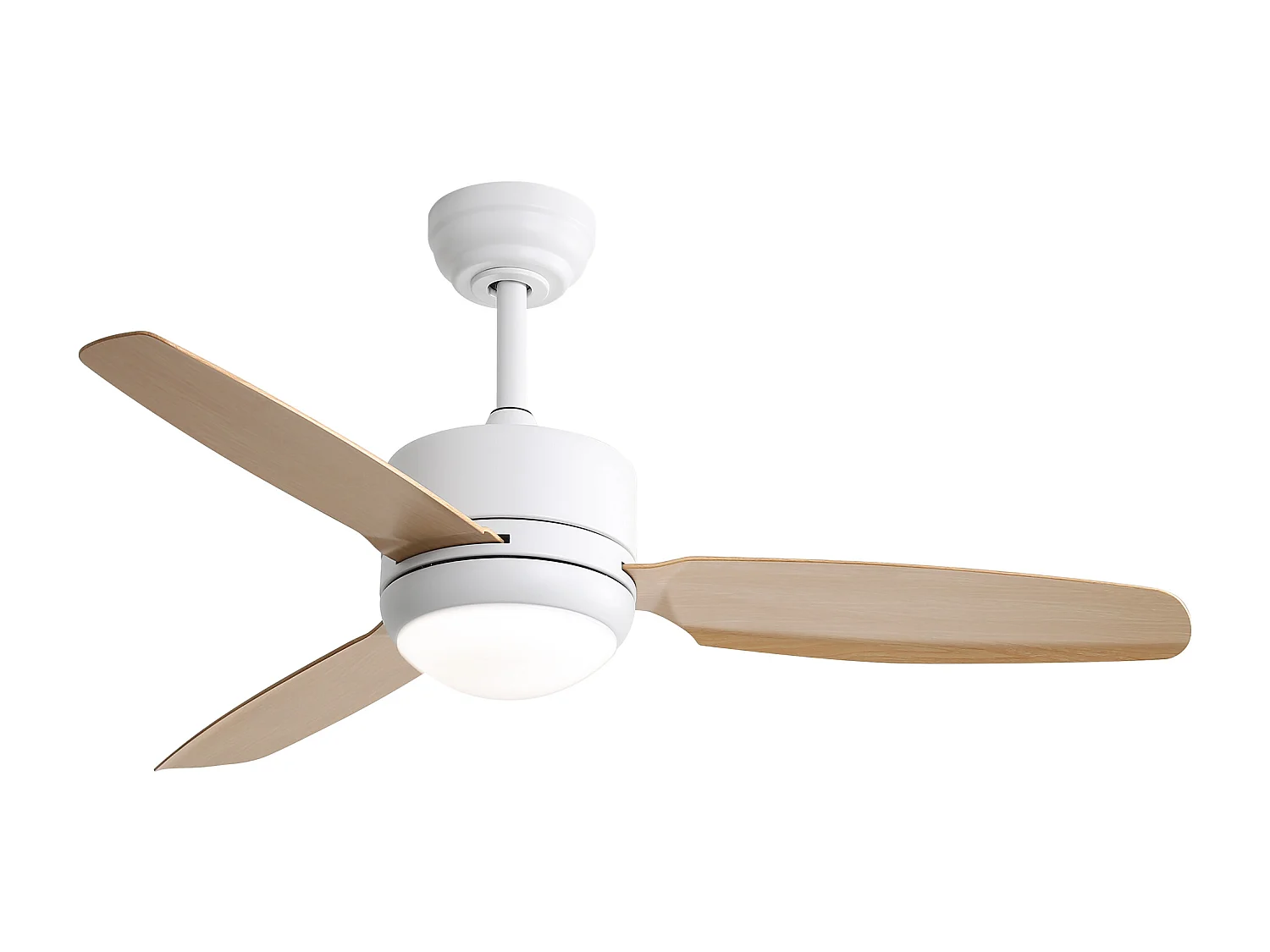 Holz-Deckenventilator – Wohnzimmer-Deckenventilator mit 6 Geschwindigkeiten und 3 ABS-Flügeln – LED-Beleuchtung