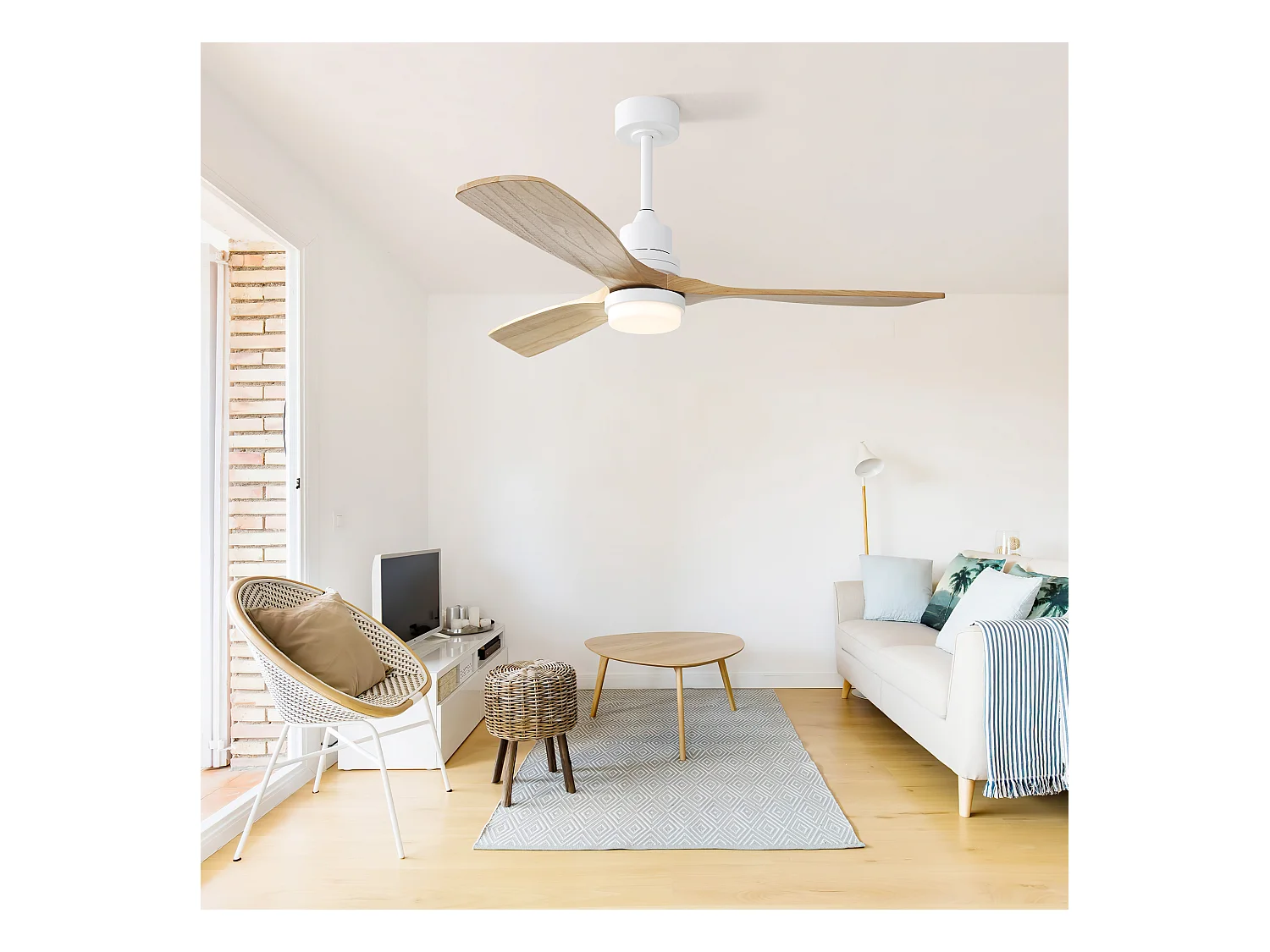 Ventilatore da soffitto da 52" - Ventilatore da soffitto con LED dimmerabile e 6 velocità - per soggiorno e camera da letto