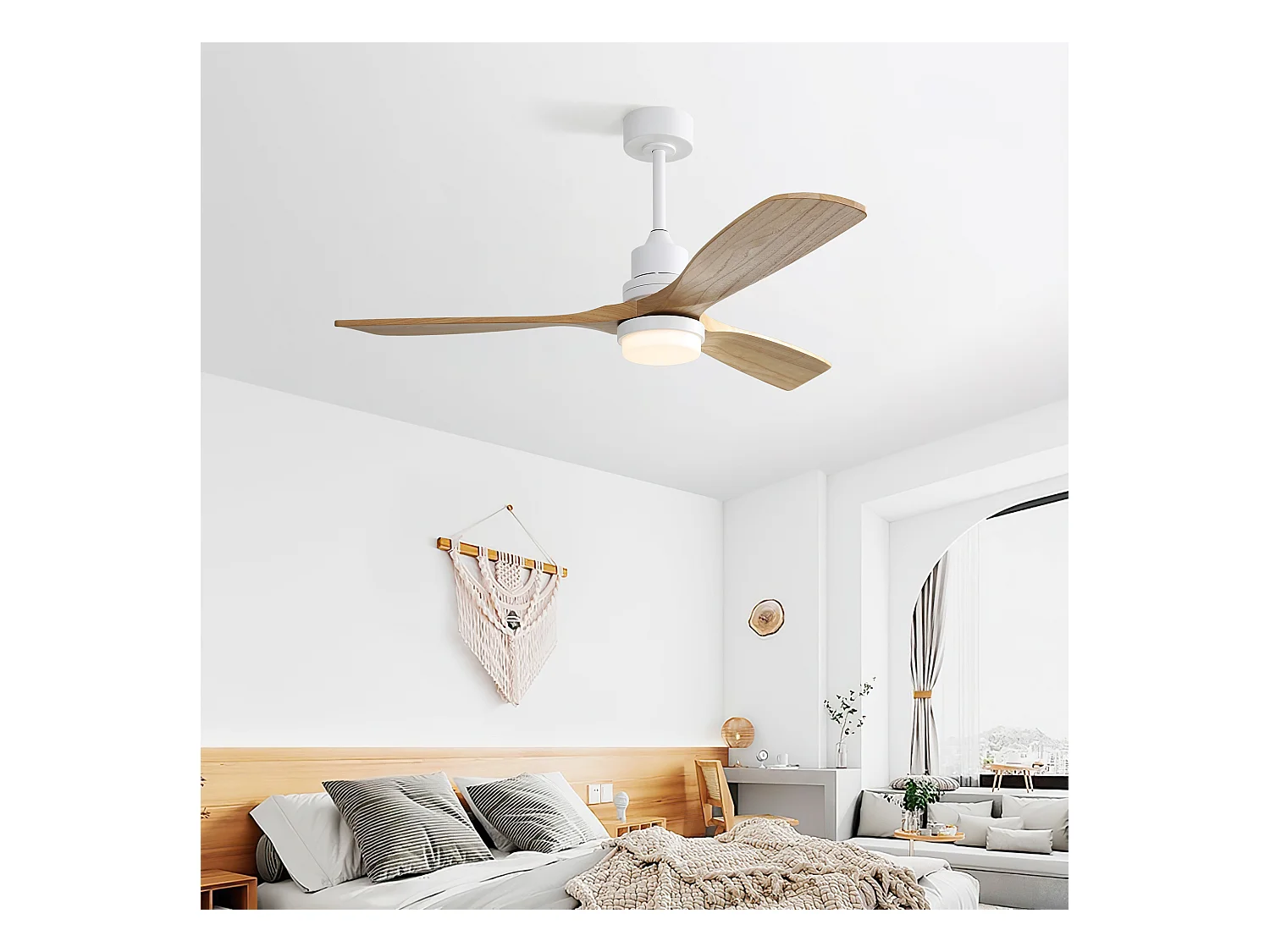 Ventilatore da soffitto da 52" - Ventilatore da soffitto con LED dimmerabile e 6 velocità - per soggiorno e camera da letto