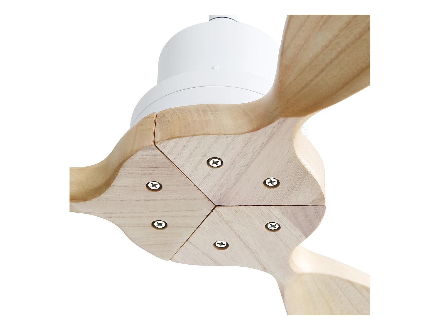 Ventilateur de plafond 52" -Ventilateur de plafond couleur bois avec télécommande 6 vitesses - Pour terrasse et salon