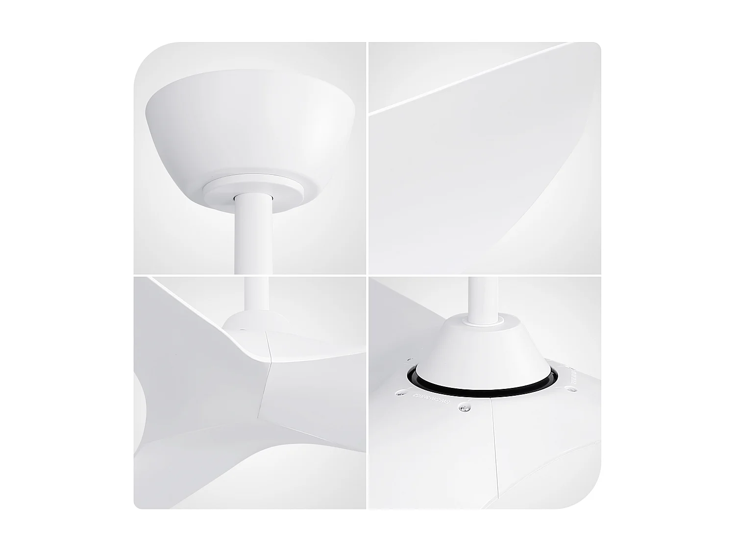 Ventilateur de plafond blanc - avec télécommande 6 vitesses - pales ABS - pour chambre et salon