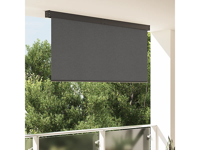 Store Roulant Extérieur Rayé Réglable Anthracite 200 x 250 cm tissu