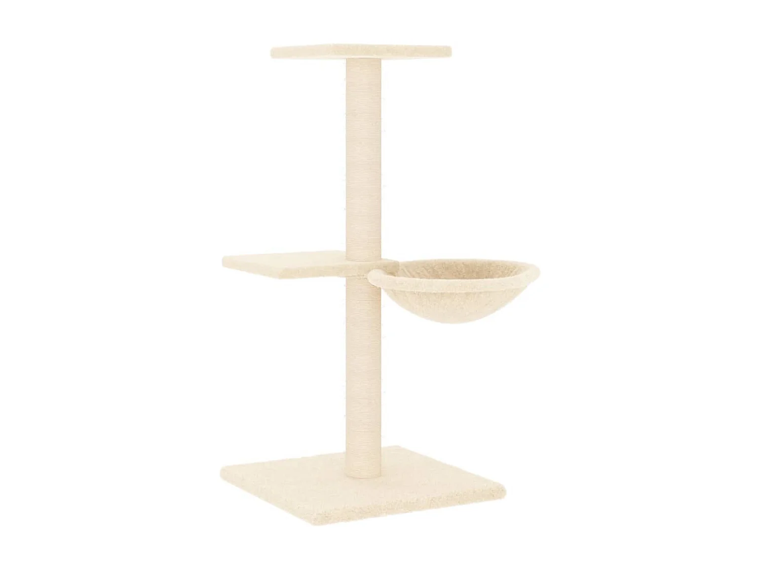 Árvore para gatos c/ postes arranhadores sisal 72 cm cor creme