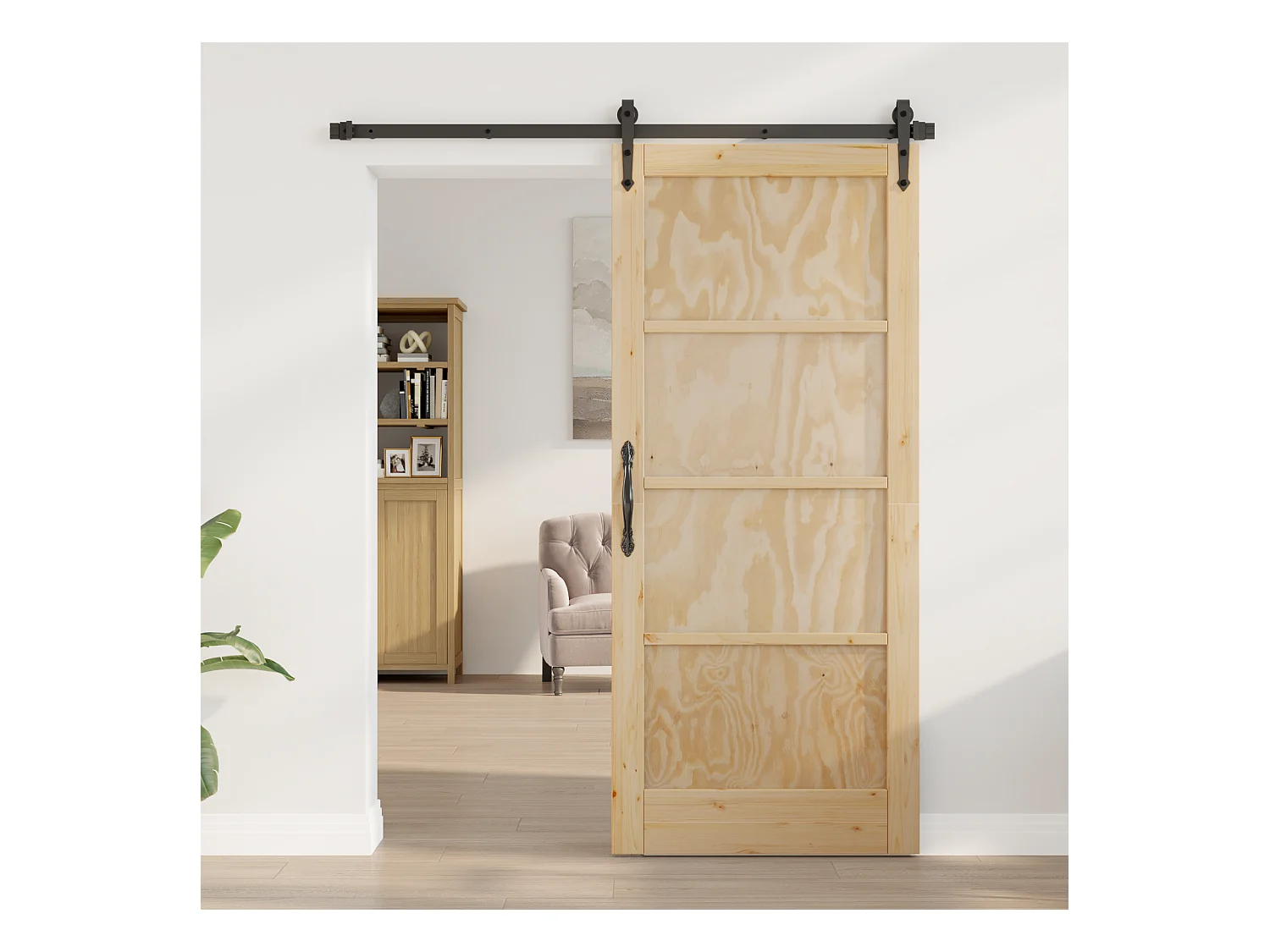 Porta interna  86x198,5x4 cm in legno di pino