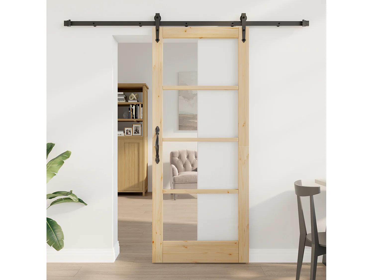 Porte Coulissante avec Kit de Matériel  83x202 cm