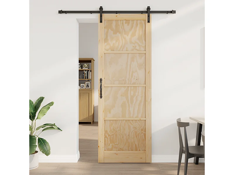 Schuifdeur met beslagset 83x232 cm van massief grenenhout