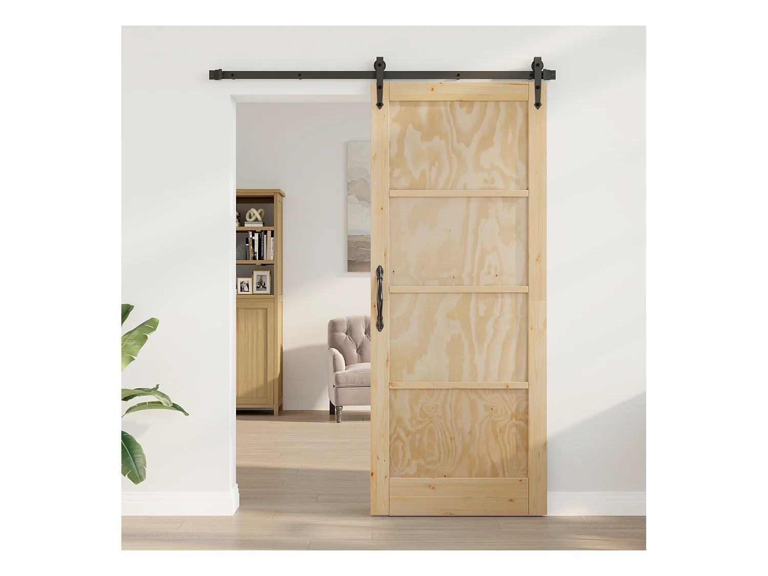 Porte Intérieure 86x211x4 cm Bois Solide en Pin