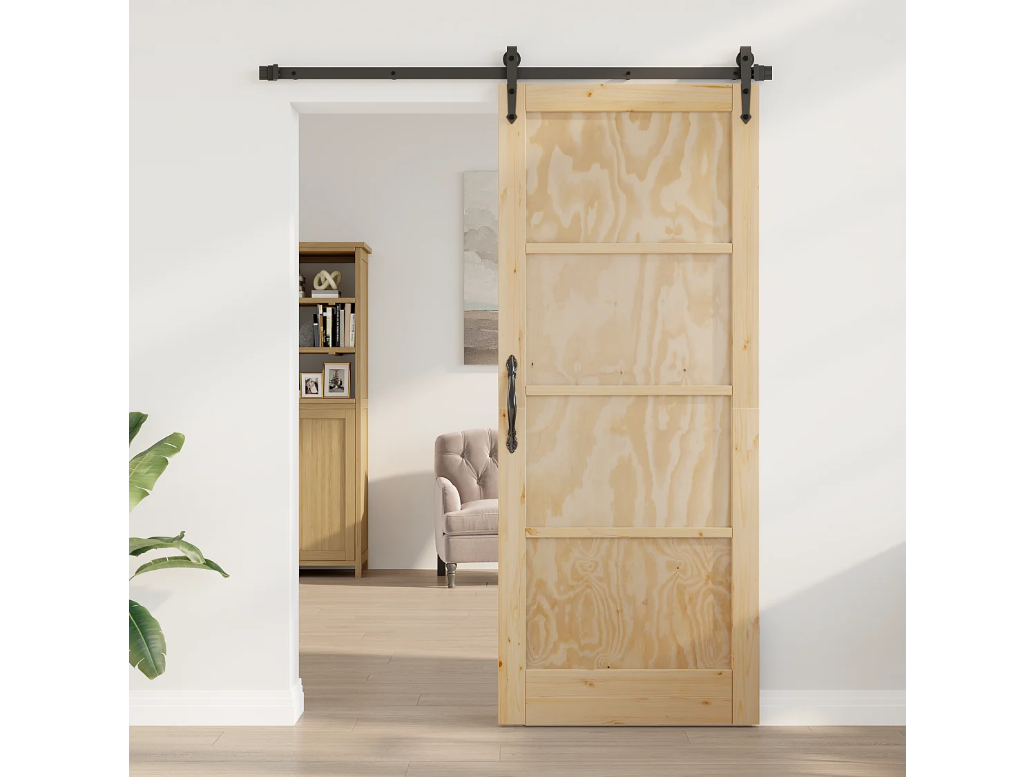 Porte Intérieure 86x211x4 cm Bois Solide en Pin