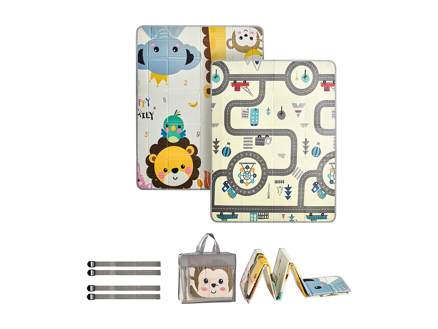 Drfeify Tapis rampant réversible pour bébé Tapis Rampant pour bébé