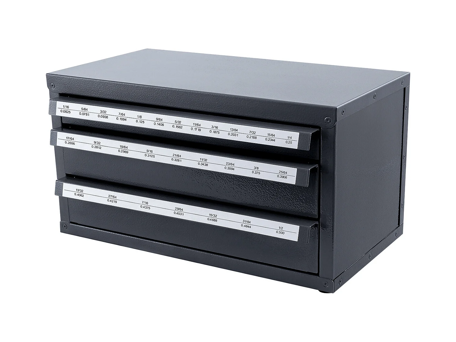 Bohrer-Verteiler-Schrank SucceBuy Drei Schubladen für 2.54cm/40.64cm bis 2.54cm/5.08cm, Schrank mit Etiketten, Stapelbar zur Aufbewahrung von Bohrern