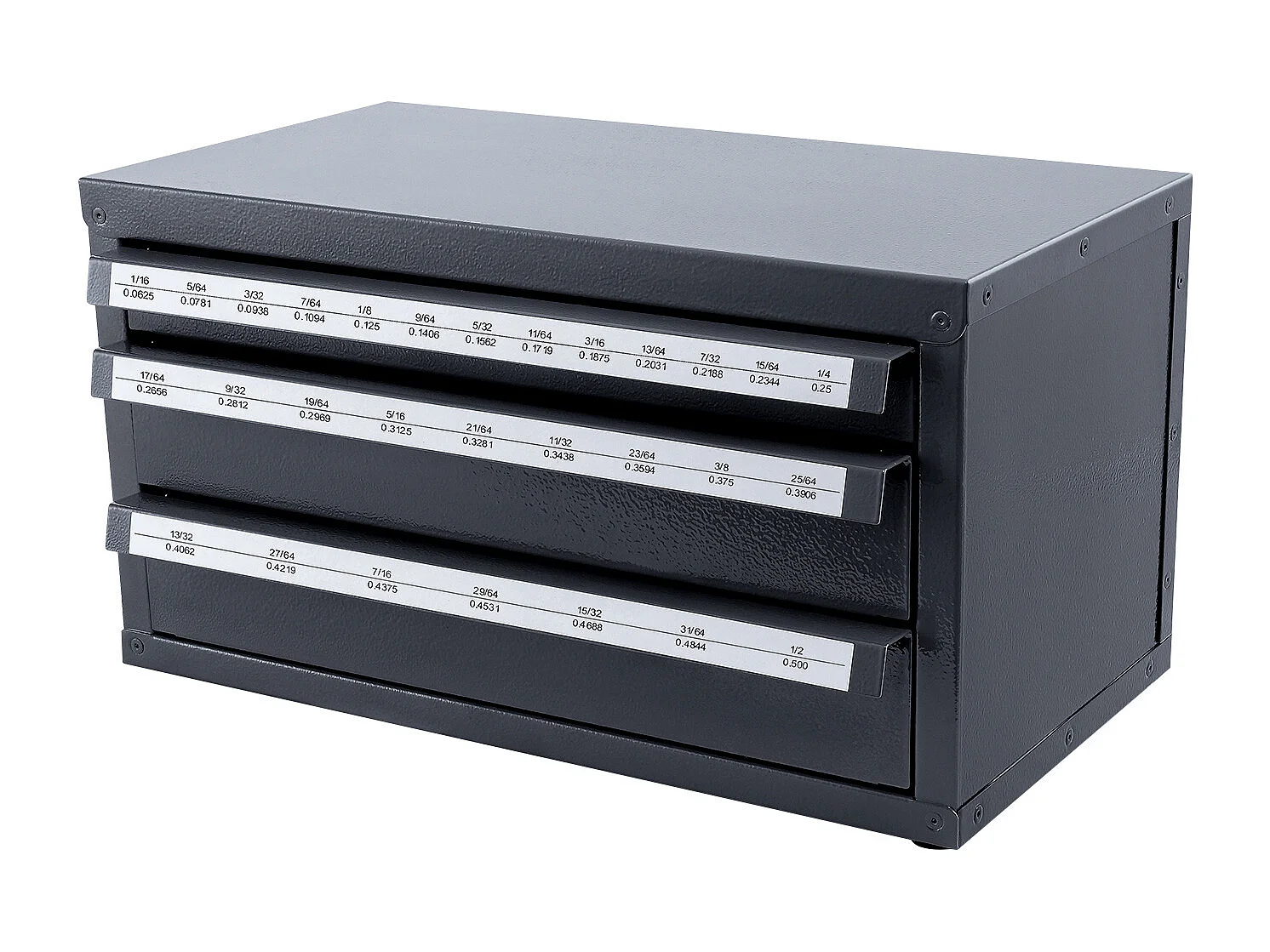 Armário Distribuidor de Brocas SucceBuy Três Gavetas para 2.54cm/40.64cm a 2.54cm/5.08cm, Armário com Etiquetas, Empilhável para o Armazenamento de Brocas