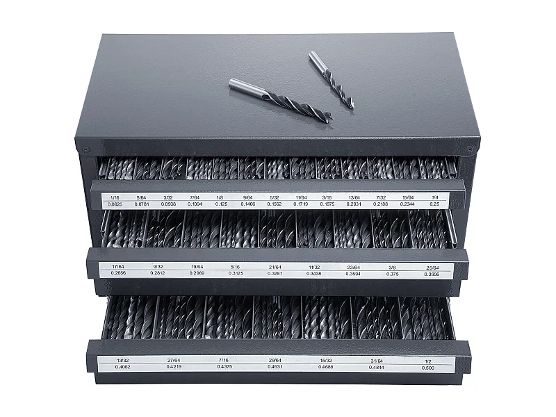 Armario Distribuidor de Brocas SucceBuy Tres Cajones para 2.54cm/40.64cm a 2.54cm/5.08cm, Armario con Etiquetas, Apilable para el Almacenamiento de Brocas