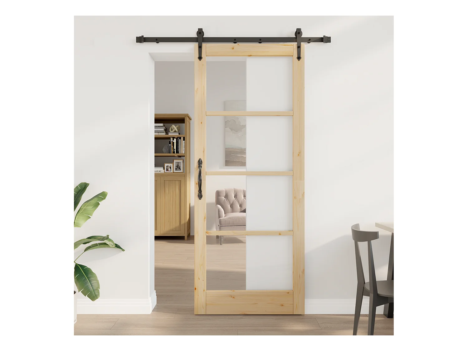 Puerta corredera con kit de herrajes  86x211 cm