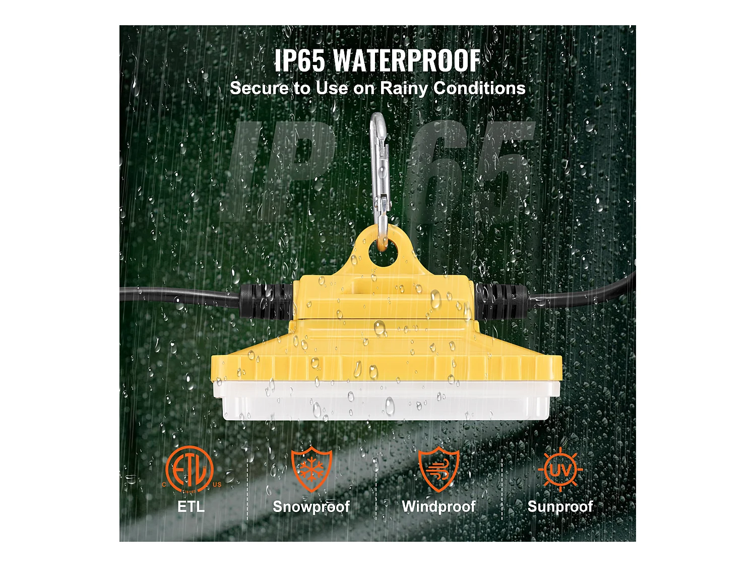 Guirlande Lumineuse, SucceBuy Guirlande Lumineuse de Chantier 15,24 m 75 W 7 500 lm Étanche Connectable