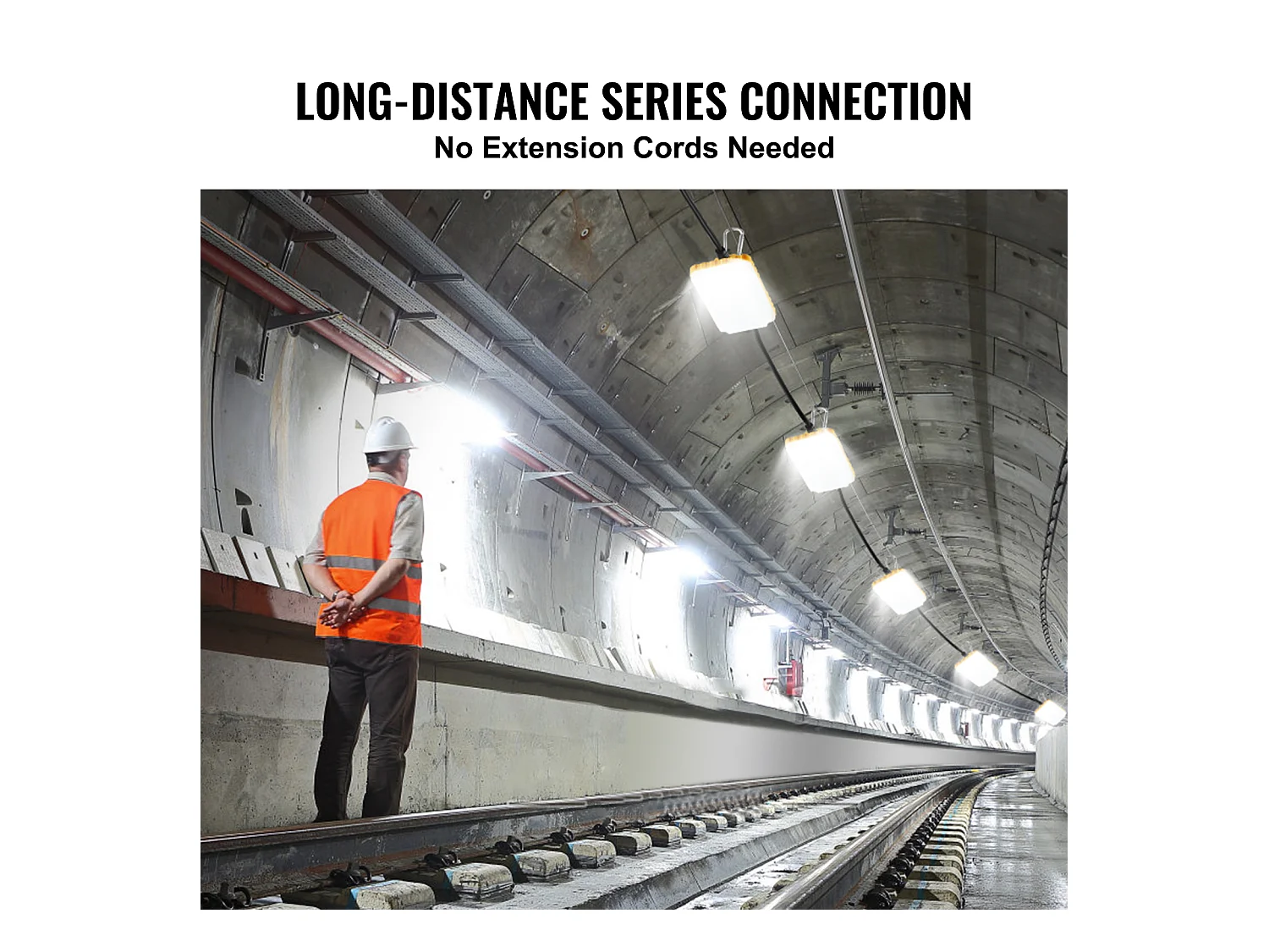 Guirlande Lumineuse, SucceBuy Guirlande Lumineuse de Chantier 15,24 m 75 W 7 500 lm Étanche Connectable