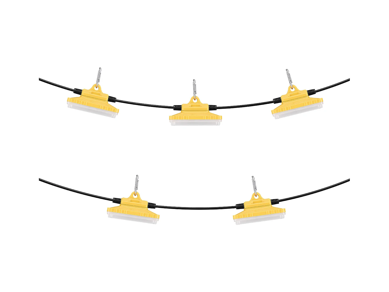 Guirlande Lumineuse, SucceBuy Guirlande Lumineuse de Chantier 15,24 m 75 W 7 500 lm Étanche Connectable