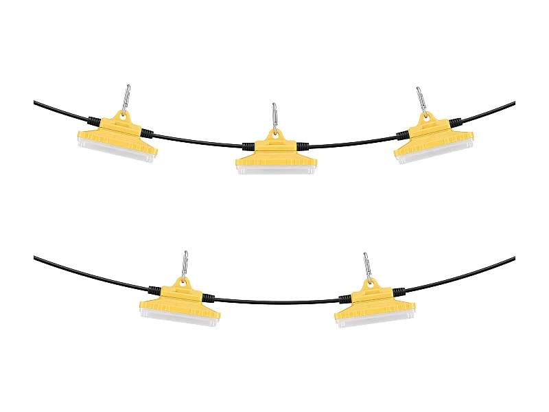 Guirlande Lumineuse, SucceBuy Guirlande Lumineuse de Chantier 15,24 m 75 W 7 500 lm Étanche Connectable