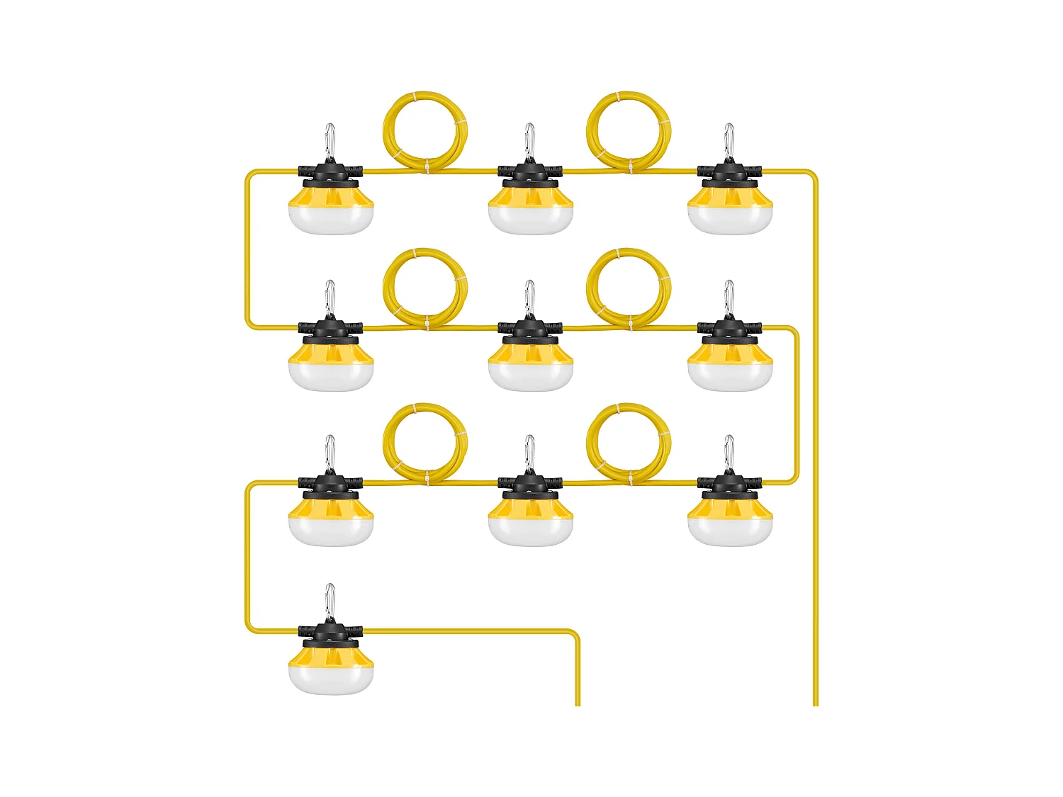 Lichterkette, SucceBuy Baustellen-Lichterkette 30,5 m 100 W 10 000 lm Wasserdicht Verbindbar