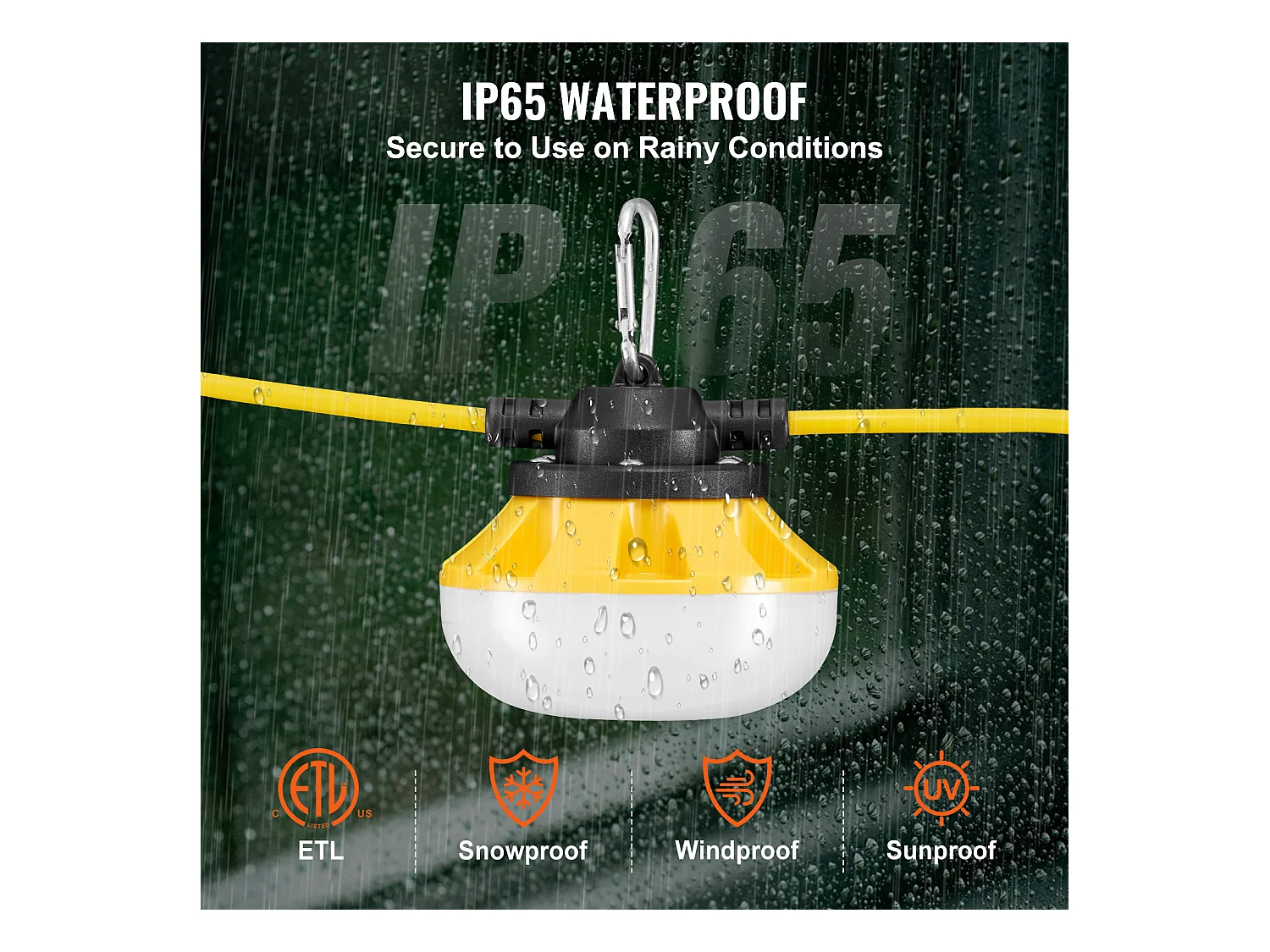 Lichterkette, SucceBuy Baustellen-Lichterkette 30,5 m 100 W 10 000 lm Wasserdicht Verbindbar