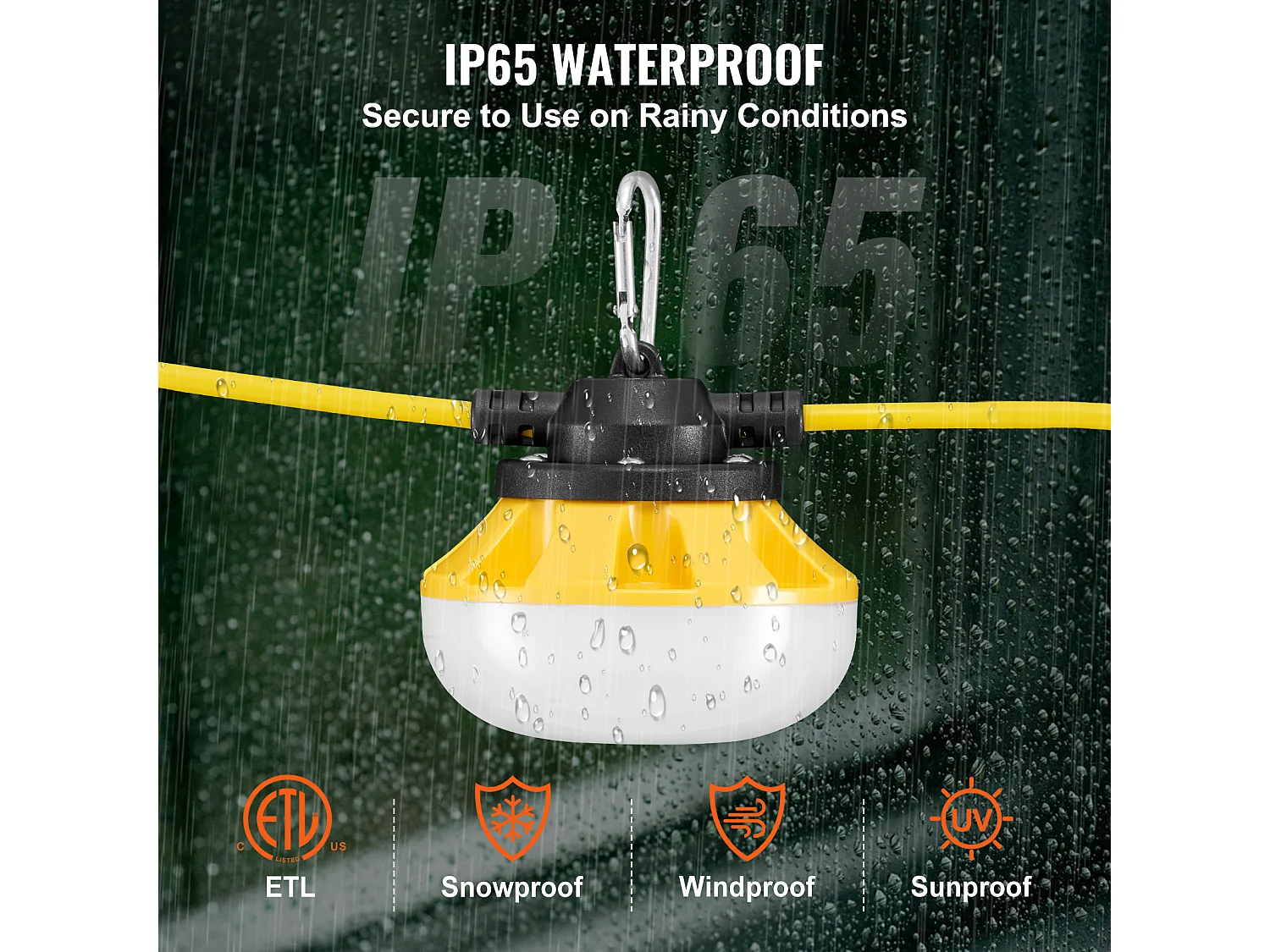 Lichterkette, SucceBuy Baustellen-Lichterkette 30,5 m 100 W 10 000 lm Wasserdicht Verbindbar