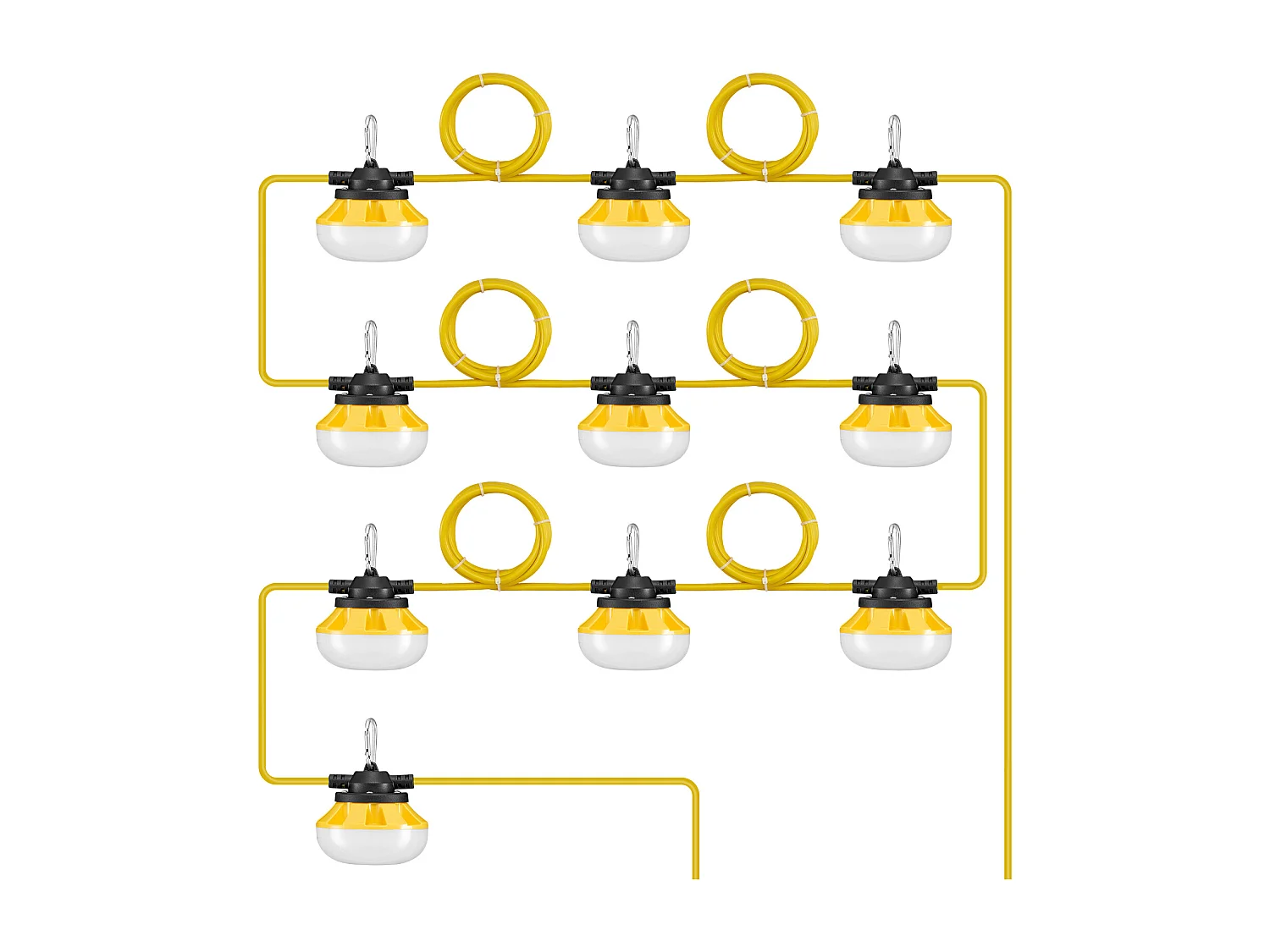 Lichterkette, SucceBuy Baustellen-Lichterkette 30,5 m 100 W 10 000 lm Wasserdicht Verbindbar