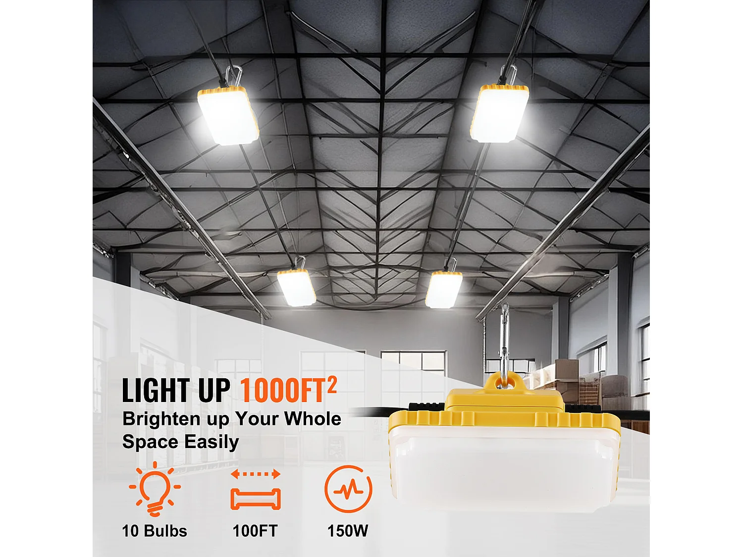 Lichtslinger, SucceBuy Bouwplaats Lichtslinger 30,5 m 150 W 15 000 lm Waterdicht Koppelbaar