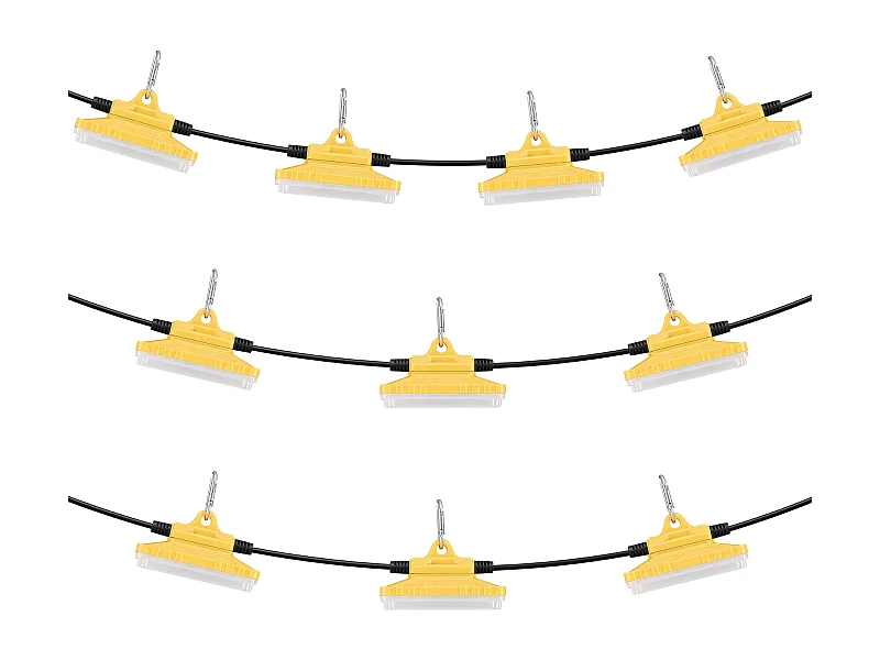 Guirlande Lumineuse, SucceBuy Guirlande Lumineuse de Chantier 30,5 m 150 W 15 000 lm Étanche Connectable
