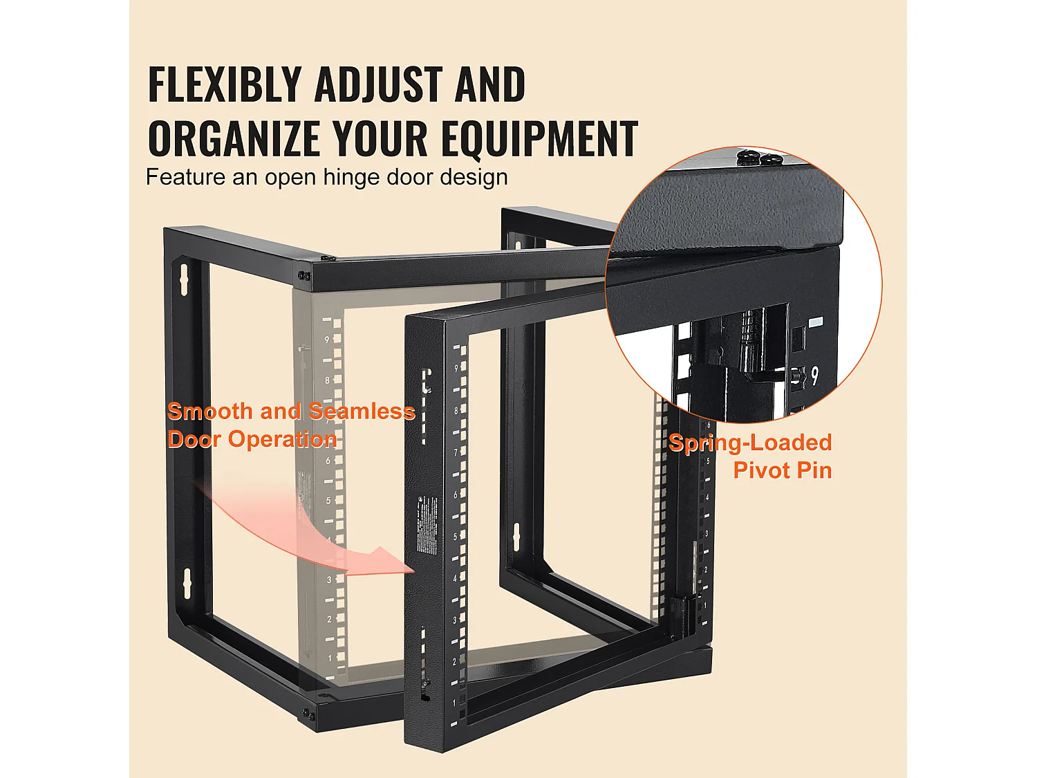 Rack de Montage Mural SucceBuy 9U, Charge de 68kg, Rack de Serveur à Cadre Ouvert, Compatible avec Équipements IT et AV 48 cm, Noir