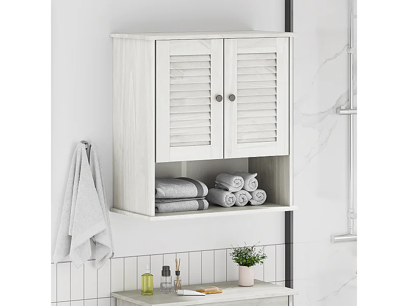 Cabinet de Salle de Bain Suspendu Blanc 67,5 x 34 x 71,5 cm