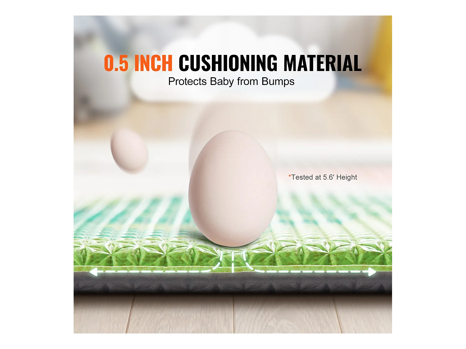 Tappeto Gioco per Neonati, SucceBuy Tappeto Gioco per Neonati 140 × 210 cm, Morbido con Superficie per Gattonamento su 2 Lati