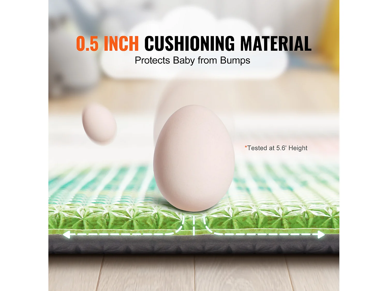 Alfombra de Juego para Bebés, SucceBuy Alfombra de Juego para Bebés 140 × 210 cm, Suave con Superficie de Gateo en 2 Lados