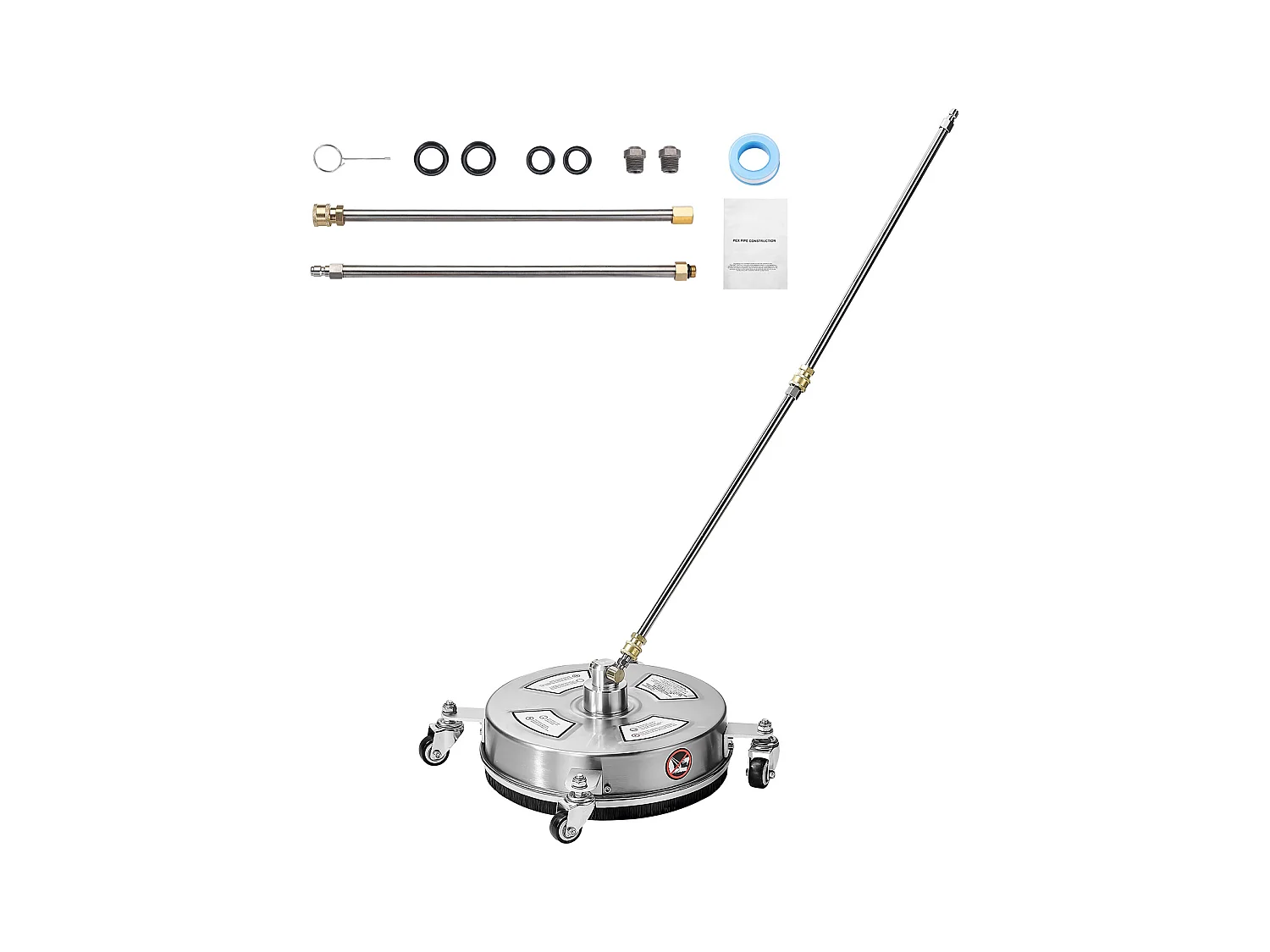 Nettoyeur pour Surfaces, SucceBuy Nettoyeur de Surface à Pression 35.56 cm, 27.58 MPa max, 4 Roues, 2 Baguettes Allongées