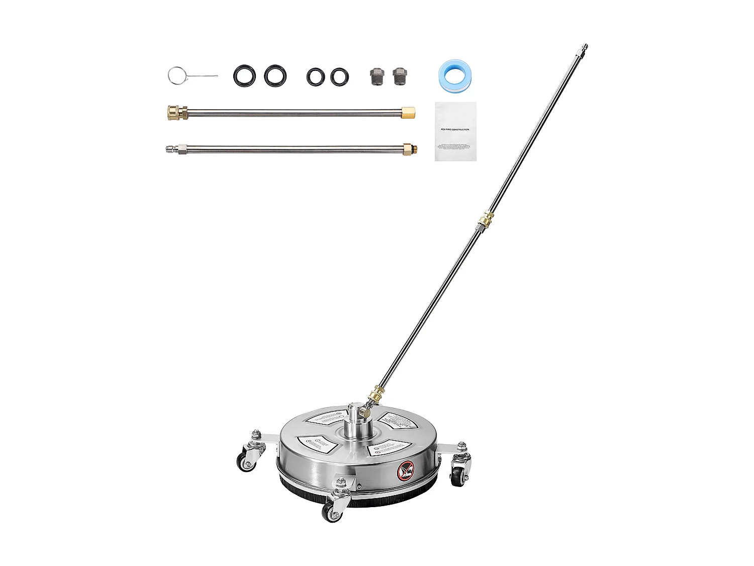 Nettoyeur pour Surfaces, SucceBuy Nettoyeur de Surface à Pression 35.56 cm, 27.58 MPa max, 4 Roues, 2 Baguettes Allongées