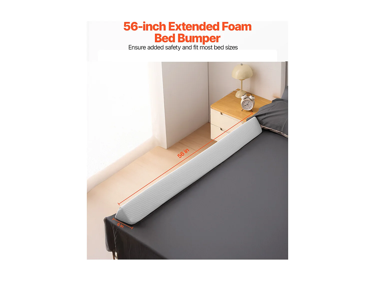 Tour de Lit, SucceBuy Tour de Lit pour Tout-Petits 142 cm, Barrière de Sécurité en Mousse Antidérapante, Légère