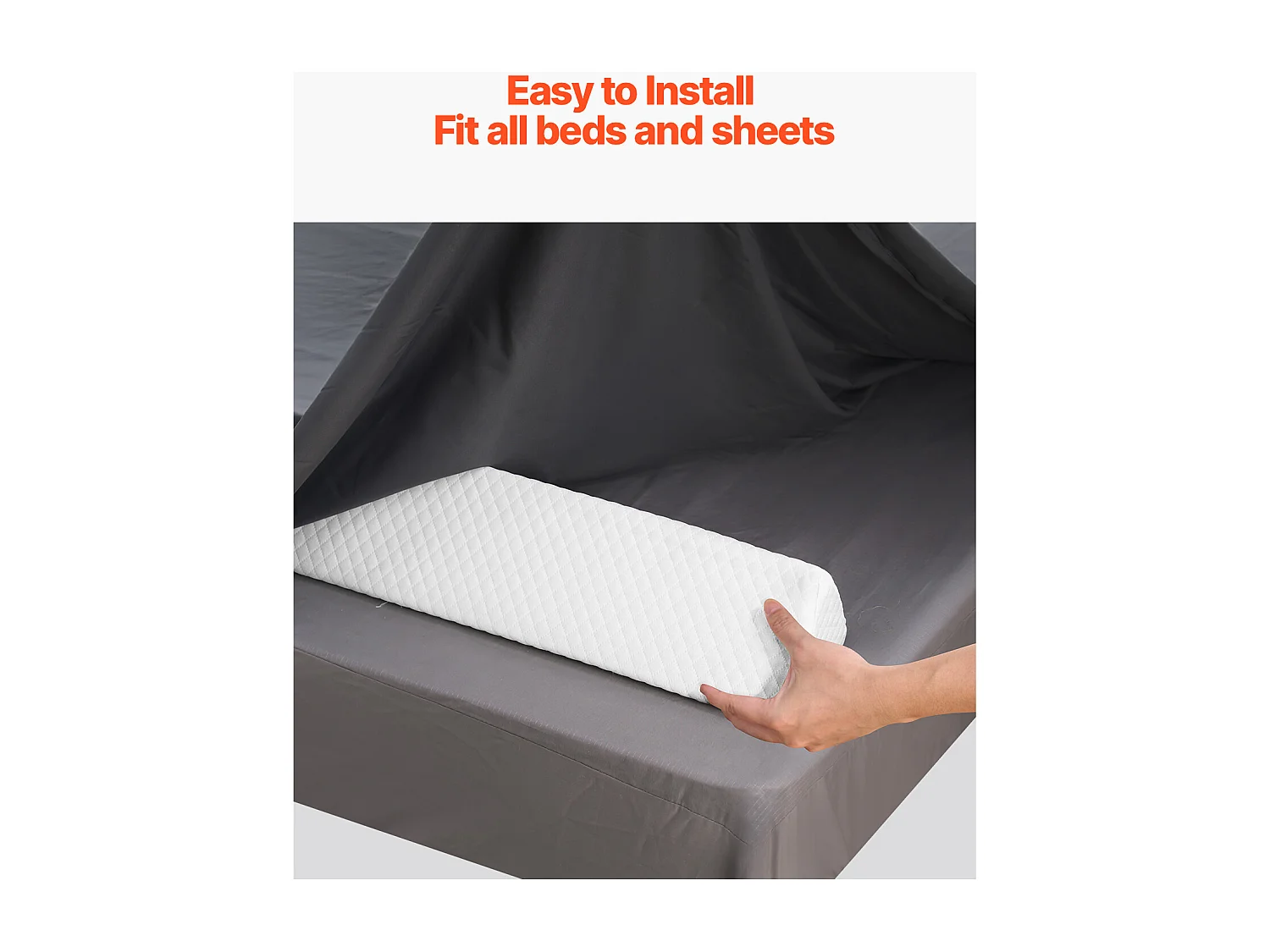 Tour de Lit, SucceBuy Tour de Lit pour Tout-Petits 142 cm, Barrière de Sécurité en Mousse Antidérapante, Légère