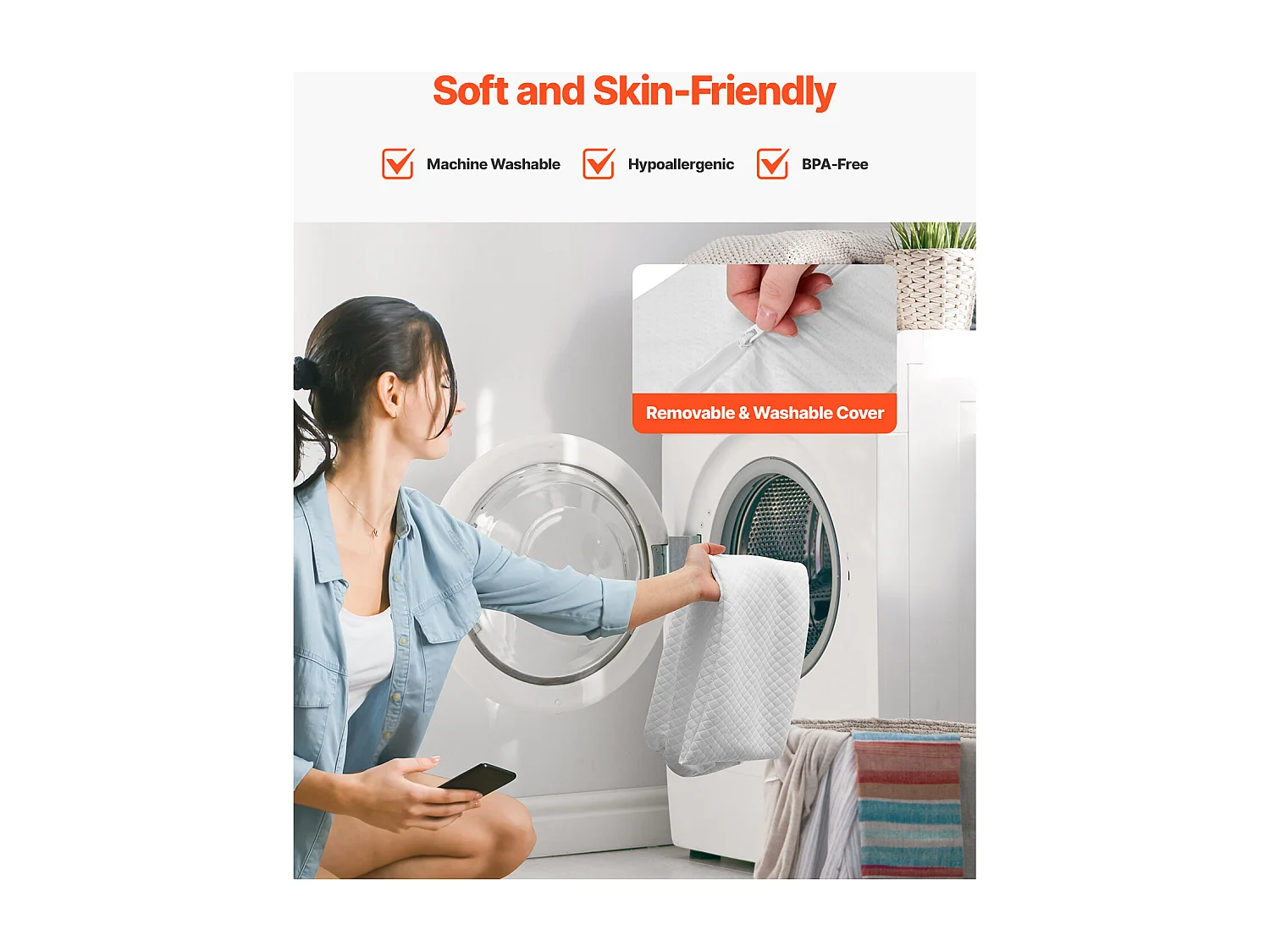 Tour de Lit, SucceBuy Tour de Lit pour Tout-Petits 142 cm, Barrière de Sécurité en Mousse Antidérapante, Légère