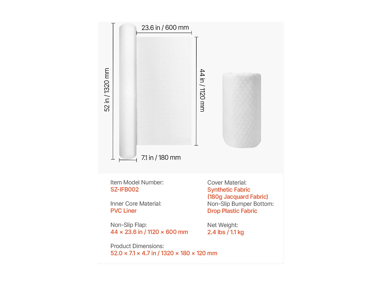 Grade de Berço, SucceBuy 132 cm - Conjunto de 2 Grades Infláveis para Berço, Barreira de Segurança com Aba, para Camas Infantis