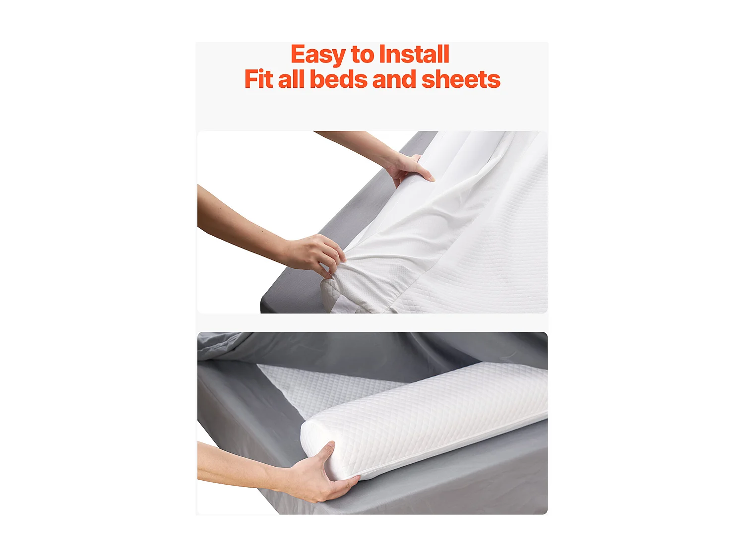 Grade de Berço, SucceBuy 132 cm - Conjunto de 2 Grades Infláveis para Berço, Barreira de Segurança com Aba, para Camas Infantis