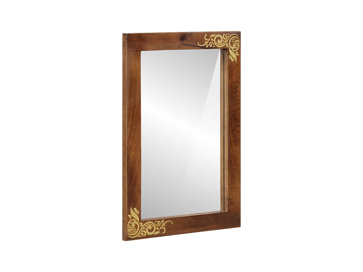Miroir de salle de bain 50x70x3 cm en bois massif de mangue