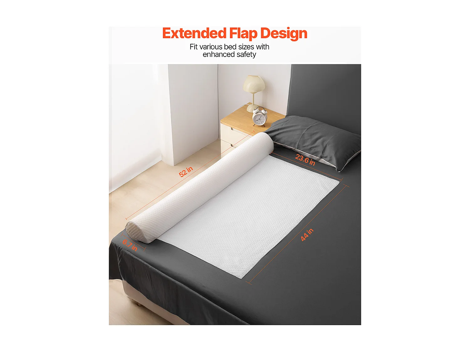 Tour de Lit, SucceBuy Tour de Lit pour Tout-Petits 132 cm, Barrière de Lit en Mousse Antidérapante, Légère