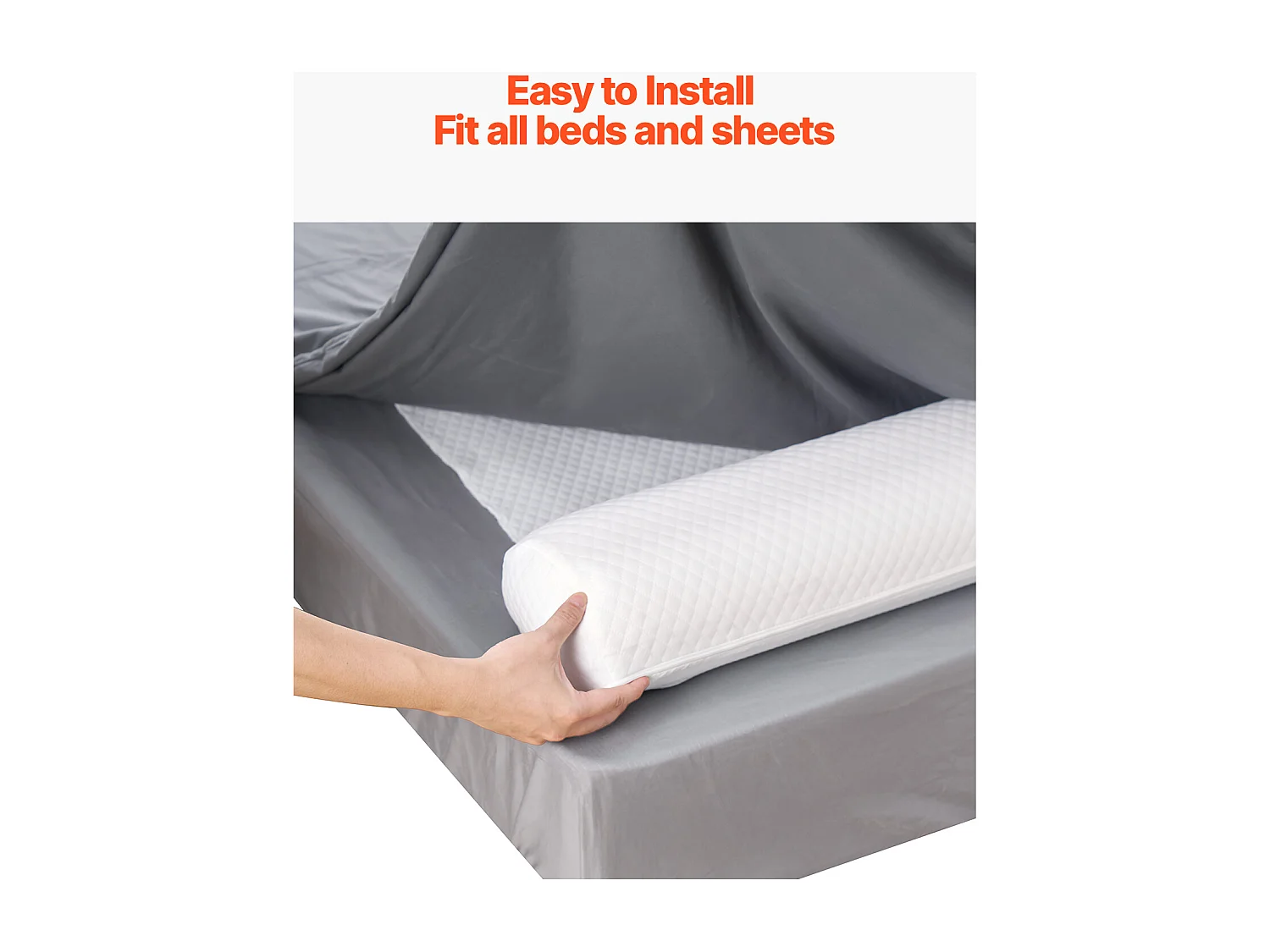 Tour de Lit, SucceBuy Tour de Lit pour Tout-Petits 132 cm, Barrière de Lit en Mousse Antidérapante, Légère