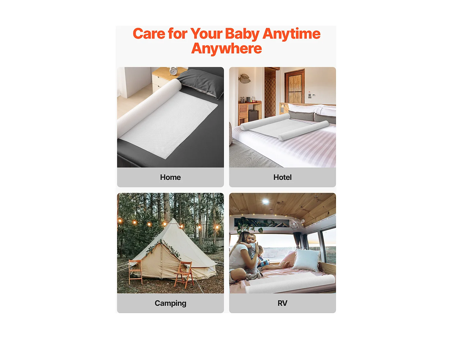 Tour de Lit, SucceBuy Tour de Lit pour Tout-Petits 132 cm, Barrière de Lit en Mousse Antidérapante, Légère