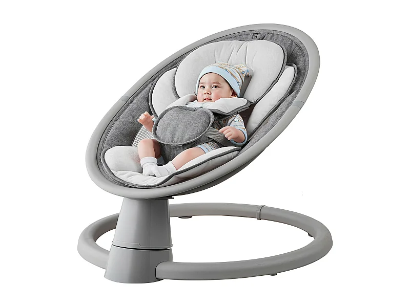 Hamaca Eléctrica para Bebés, SucceBuy Columpio para Bebés y Recién Nacidos con 5 Velocidades, Mando Bluetooth, Canciones de Cuna y Cojín