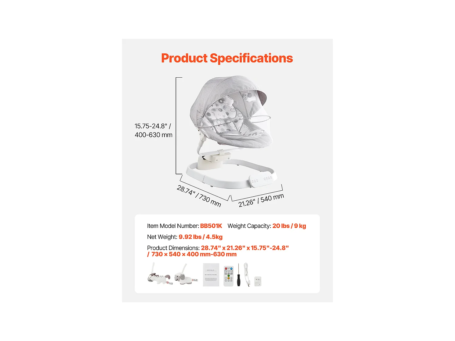 Transat Bébé Électrique, SucceBuy Balançoire pour Bébé pour Nourrissons 3 Vitesses 3 Positions de Siège Télécommande Bluetooth