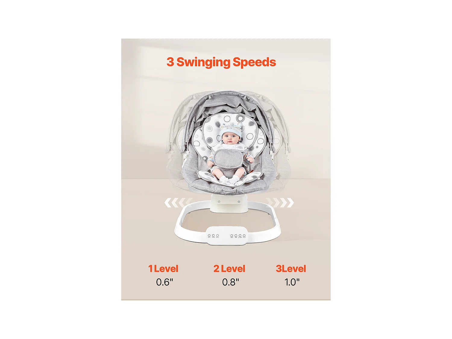 Transat Bébé Électrique, SucceBuy Balançoire pour Bébé pour Nourrissons 3 Vitesses 3 Positions de Siège Télécommande Bluetooth