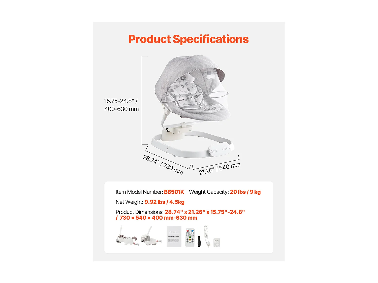 Transat Bébé Électrique, SucceBuy Balançoire pour Bébé pour Nourrissons 3 Vitesses 3 Positions de Siège Télécommande Bluetooth